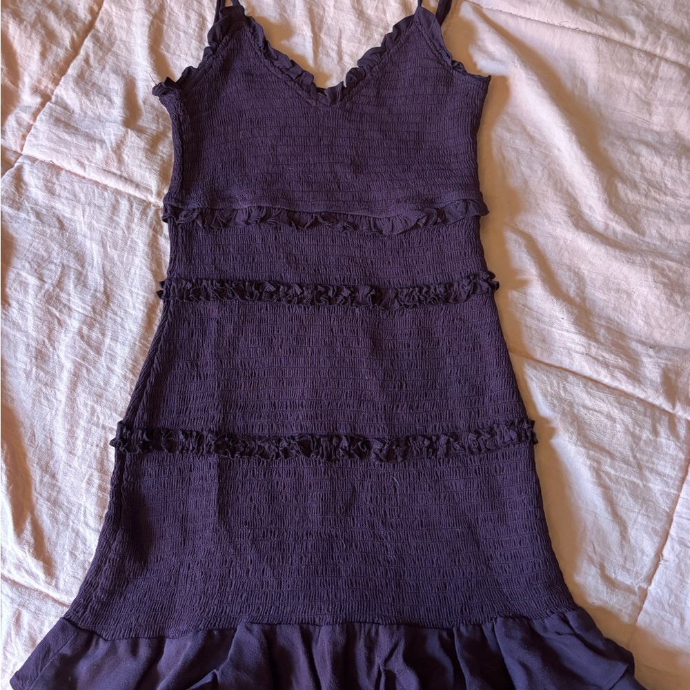 Purple Sleeveless Ruffle Dress